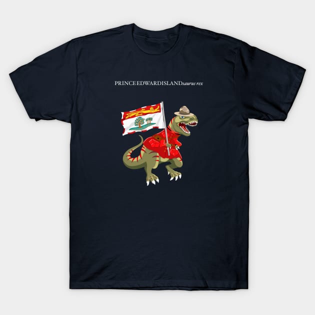 Clanosaurus Rex PRINCEEDWARDISLANDsaurus rex Prince Edward Island RCMP Flag T-Shirt by BullShirtCo